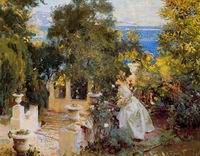 (image for) Handmade oil painting Copy paintings of famous artists John Singer Sargenti's art A Garden in Cofru 1